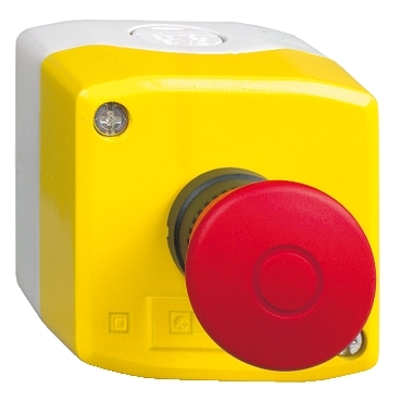 yellow station - 1 red mushroom head pushbutton Ø40 push-pull 1NC 