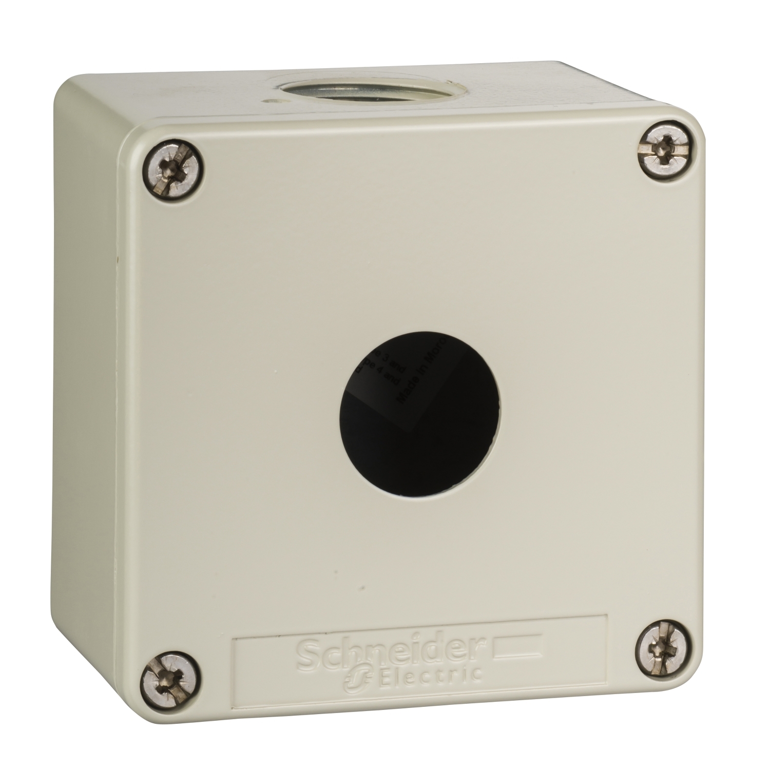 Die cast empty control station, Harmony XAP, XB2 SL, zinc alloy, grey, 1 cut out, 22mm, 80x80x51.5mm