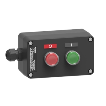 Harmony XAWF ATEX D tokozott kettős nyomógomb, műanyag, 1NO zöld, 1NC piros XAWG210EX