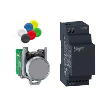 Harmony XB4 vezetéknélküli fém nyomógomb készlet (nyomógomb+vevő), 24VDC, Zigbee, nem programozható XB4RFB01
