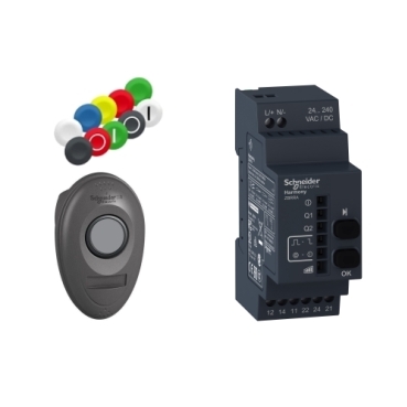 Harmony XB5 vezetéknélküli műanyag nyomógomb készlet (nyomógomb+vevő), 24-240VAC/DC, Zigbee, programozható XB5RMA04