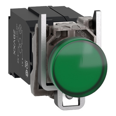 Harmony komplett fém LED jelzőlámpa, Ø22, 400VAC, zöld XB4BV5B3