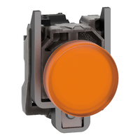  XB4BVB5 XB4BVB5 Narandžasta kompl. signalna lampica Ø22 ravna sočiva sa integrisanim LED 24V Ova Harmony XB4 modularna narandžasta signalna lampica sa ravnim sočivom se napaja sa 24V AC/DC, koristi ugrađeni LED. Sadrži metalni okvir. Ova lampica, napravljena da traje bez održavanja i za jasnu indikaciju procesa i rada mašina, lako se ugrađuje u standardne otvore prečnika 22 mm i povezuje jednostavnim vijčanim priključcima. Jasno se vizuelno prepoznaje na daljinu zahvaljujući snažnom i dugotrajnom LED osvetljenju. Otporna je na udarce, na prašinu, vodu i vibracije zahvaljujući svojim IP66 / IP67 / IP69 / IP69K zaštitama, što je čini idealnom za rad u teškim uslovima.           