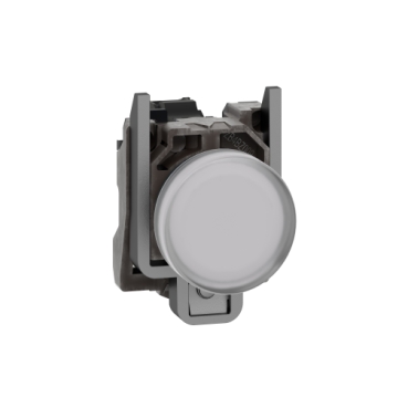Harmony XB4, Pilot Light, Grey Plastic, White, 22mm, Universal LED, Plain Lens, 230...240V AC