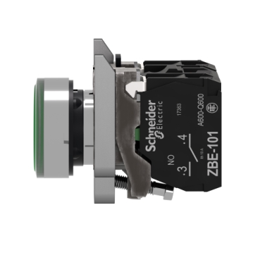 Bouton Poussoir Lumineux Schneider Harmony XB4 - Tête Verte Striée, 22 Mm, DEL, ZB4BW333