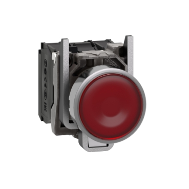 Nyomógomb komplett fém d22 világító piros/zöld lapos visszaugró 1z 1ny Harmony XB4 Schneider