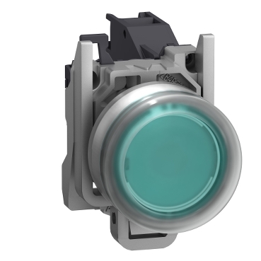 Harmony ATEX DG komplett nyomógomb, Ø22mm, védősapkás, 1NO, betehető címke, zöld - XB4BP381GEX