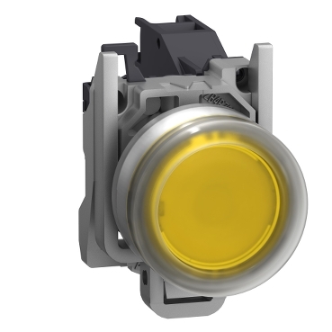 Harmony ATEX DG komplett nyomógomb, Ø22mm, védősapkás, 1NO, betehető címke, sárga - XB4BP581GEX