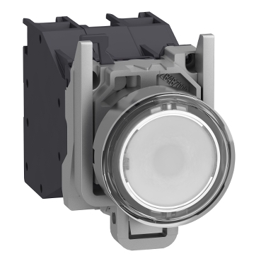 Harmony ATEX DG komplett világító nyomógomb, Ø22mm, védősapkás,  24-240V, 2NO, fehér - XB4BP183BM5GEX