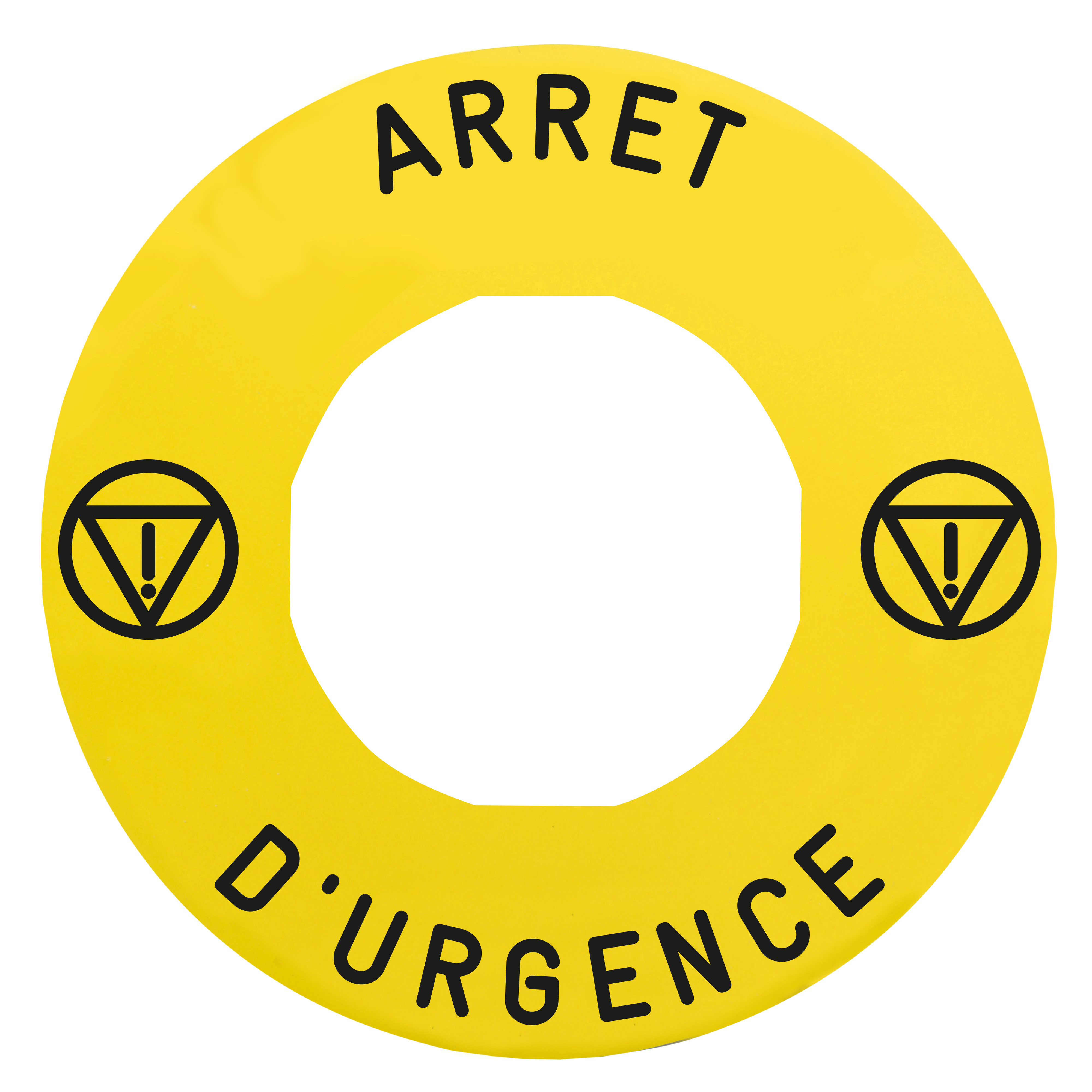 LEGEND PLATE YELLOW ARRET D URGENCE 60MM