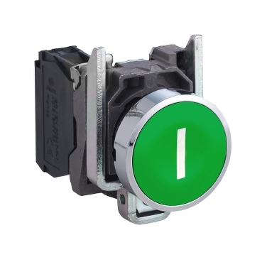 Harmony komplett fém nyomógomb, Ø22mm, visszatérő, 1NO, fehér, "I" - XB4BA3311
