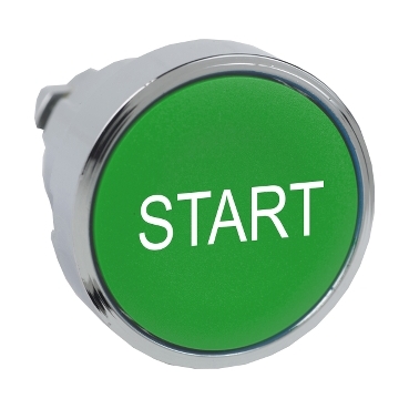 green flush pushbutton head Ø22 spring return "START"