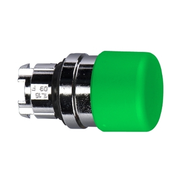 Harmony fém Ø30mm gombafejű nyomógomb fej, Ø22mm, visszatérő, zöld - ZB4BC34