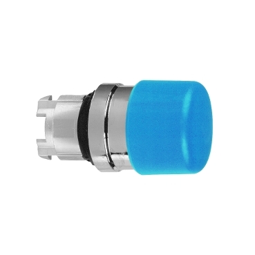 Harmony fém Ø30mm gombafejű nyomógomb fej, Ø22mm, visszatérő, kék - ZB4BC64