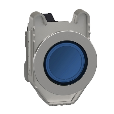 Jelzőlámpa komplett fém d30 1x LED kék 230-240V AC kerek lapos Harmony XB4 Schneider
