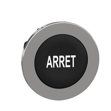 Harmony panelbe süllyesztett fém nyomógomb fej, Ø30, fekete, "ARRET" ZB4FA233