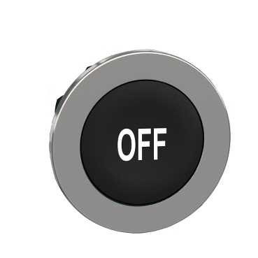 Harmony panelbe süllyesztett fém nyomógomb fej, Ø30, fekete, "OFF" ZB4FA235