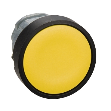 Harmony fém nyomógomb fej, Ø22mm, visszatérő, sárga, feete perem - ZB4BA57