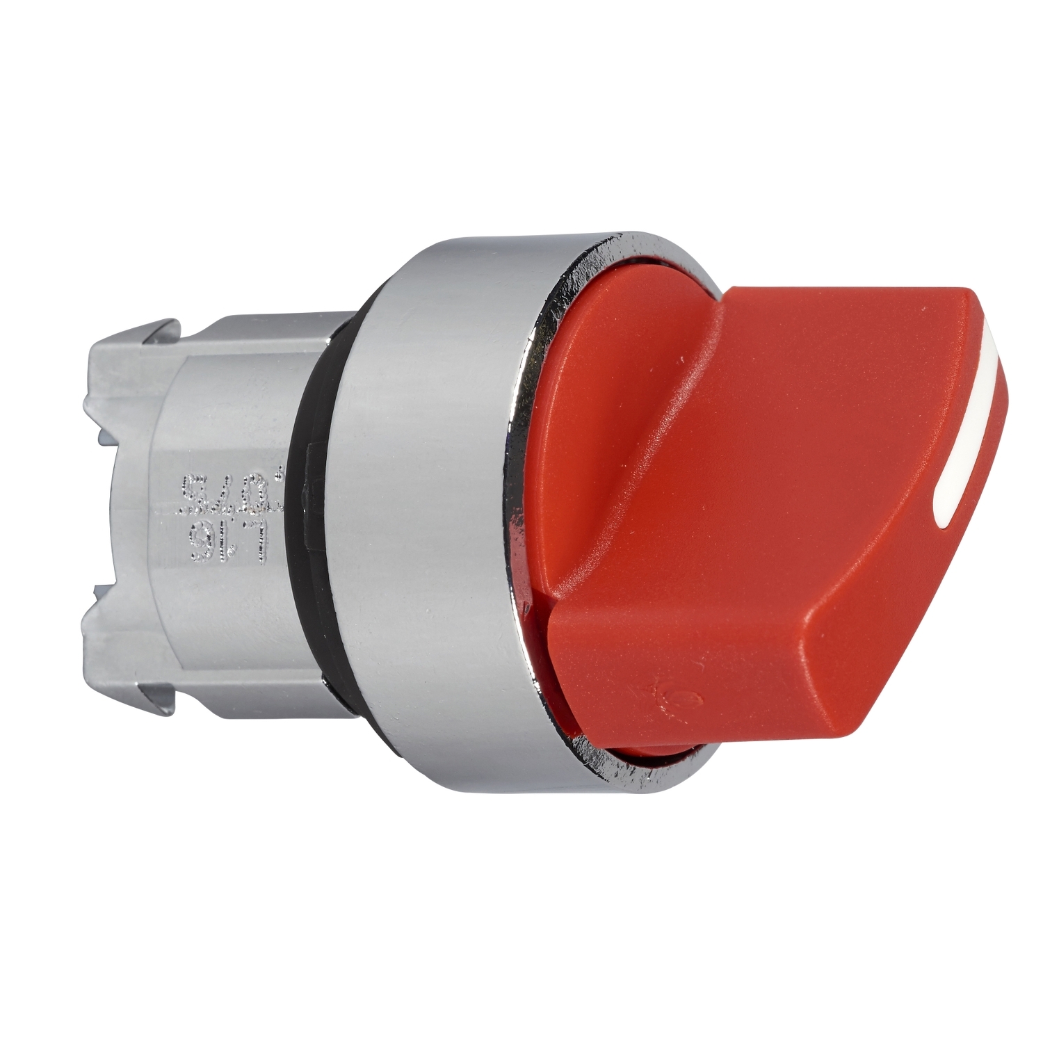 Head for illuminated selector switch, Harmony XB4, metal, red handle, 22mm, universal LED, 2 positions, stay put