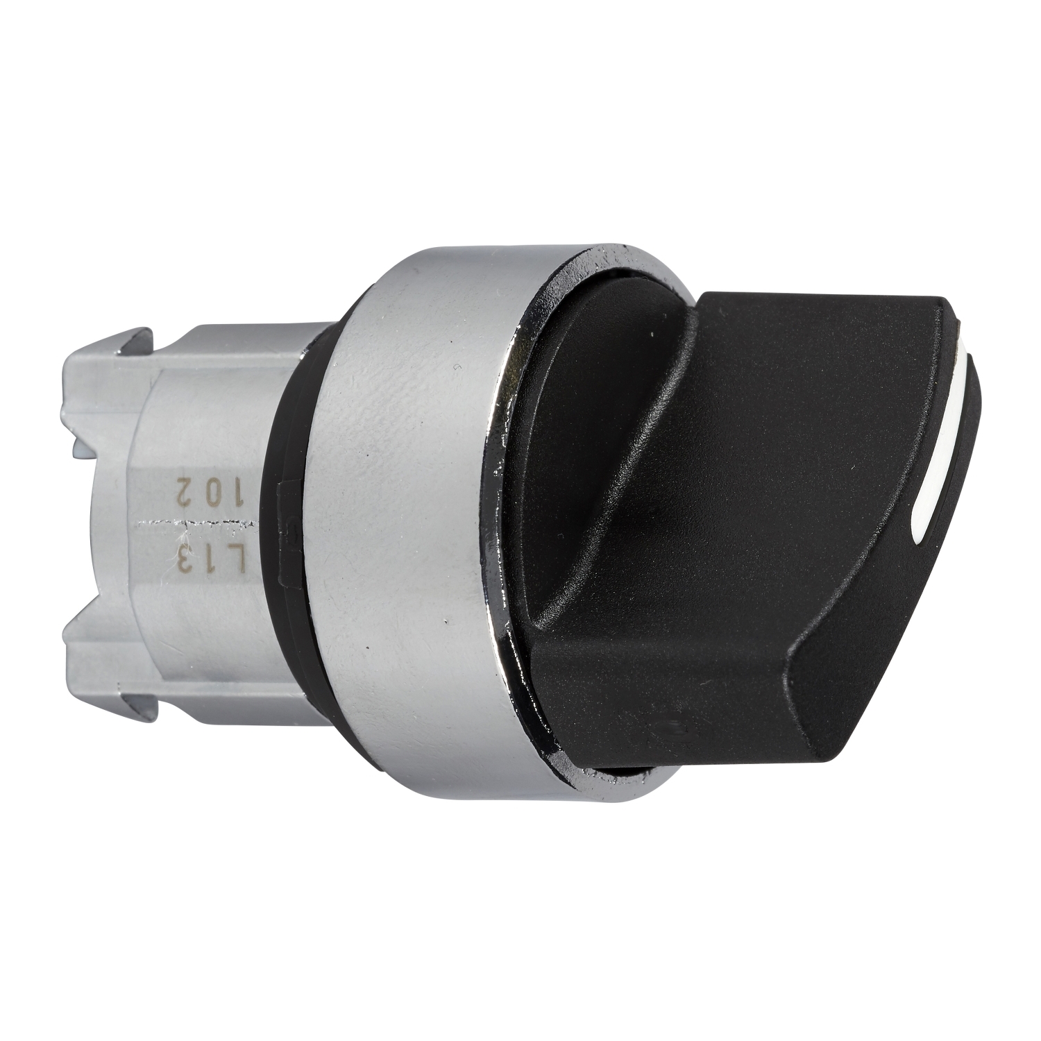 Selector switch head, Harmony XB4, metal, black, 22mm, 2 positions, spring return from right to left