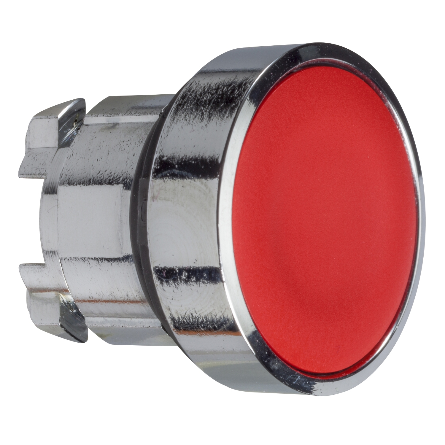 Push button head, Harmony XB4, metal, red, flush, 22mm, push-push, unmarked