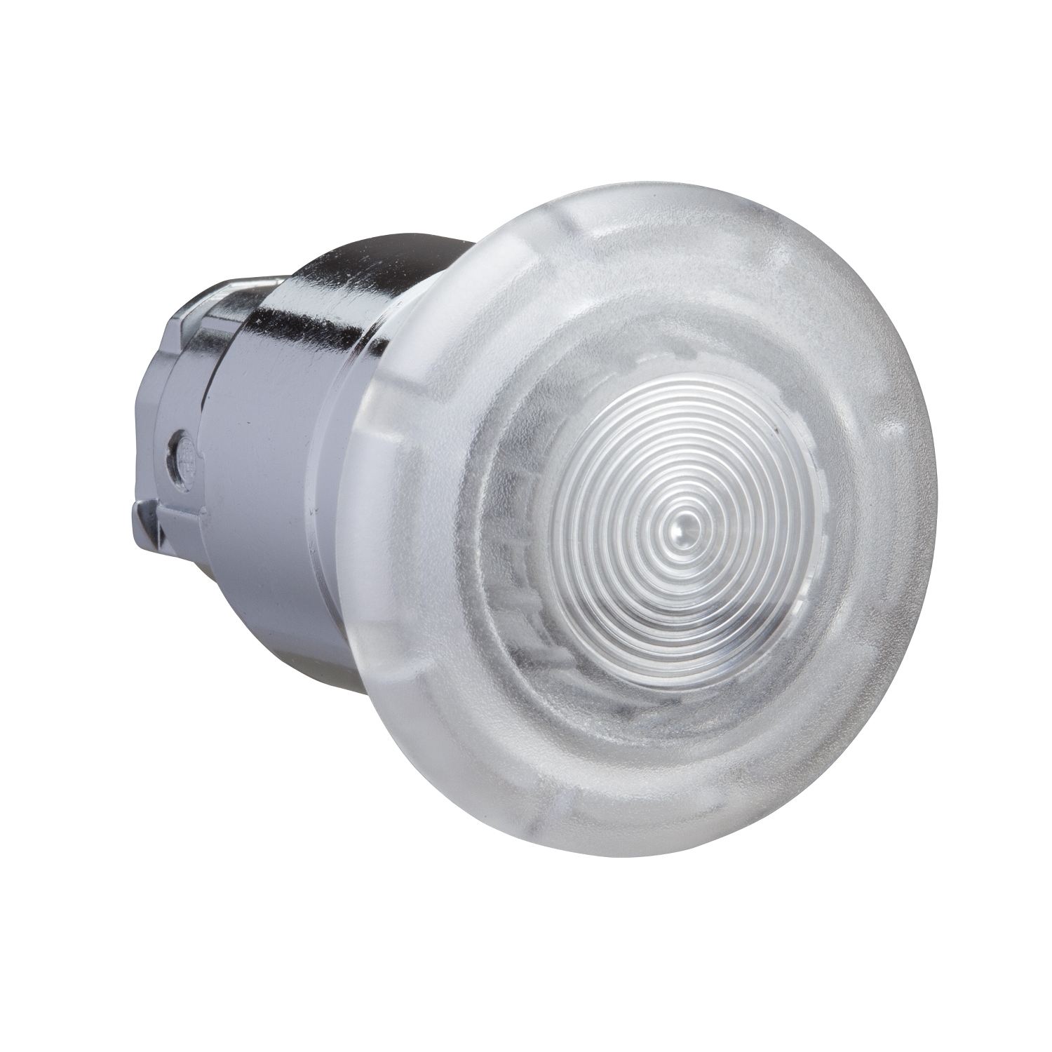 Head for illuminated push button, Harmony XB4, metal, white mushroom 40mm, 22mm, universal LED, spring return