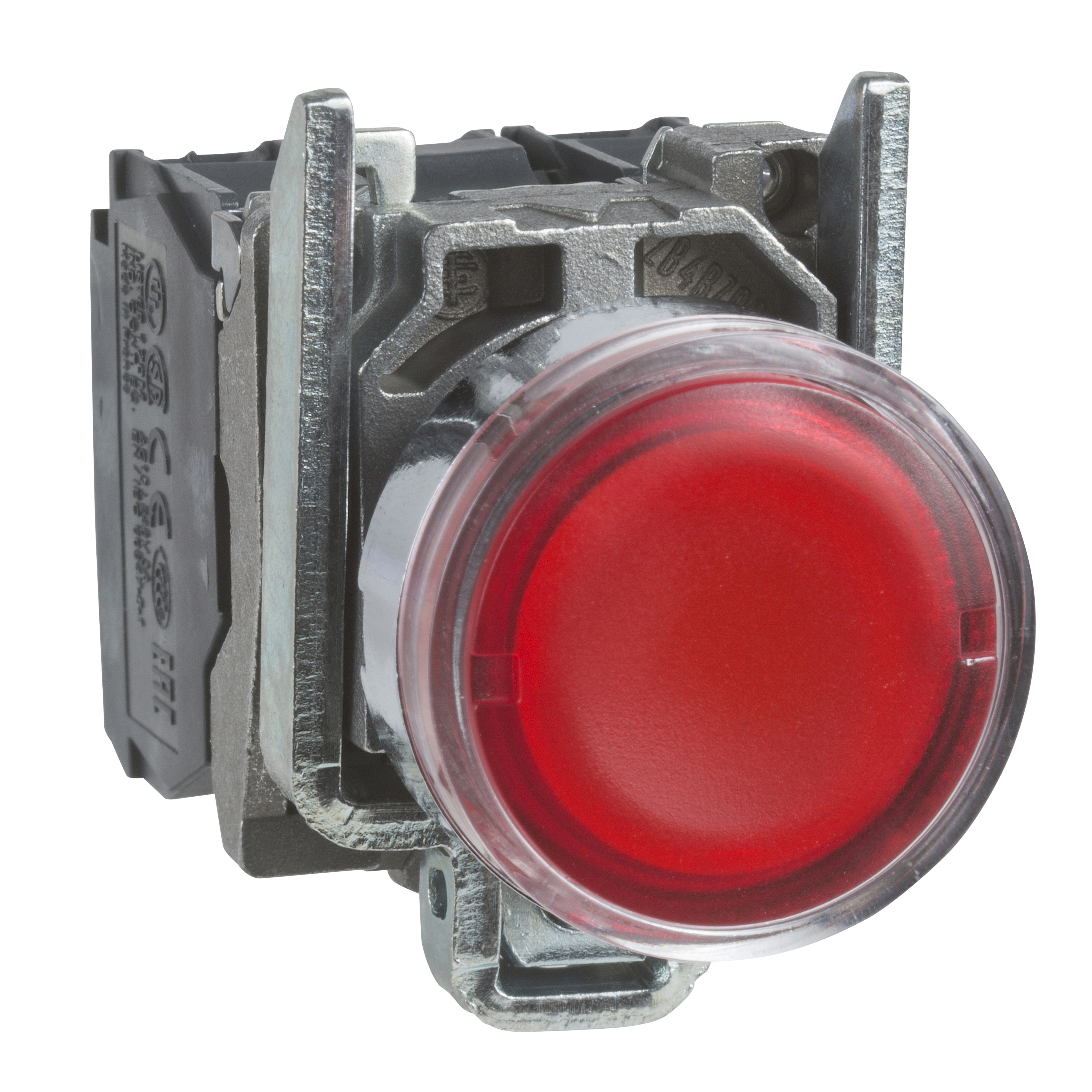 SCHNEIDER ELECTRIC Pulsador luminoso metálico Rojo 1NA+1NC sin lámpara
