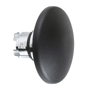 Harmony fém nyomógomb fej, Ø22mm, visszatérő, Ø60mm íves gombafejű, fekete - ZB4BR216