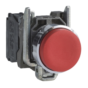 Harmony komplett fém nyomógomb, Ø22mm, kiálló, visszatérő, 1NC, piros - XB4BL42