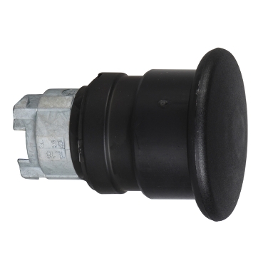 Harmony fém Ø40mm gombafejű nyomógomb fej, Ø22mm, visszatérő, fekete, fekete test - ZB4BC27