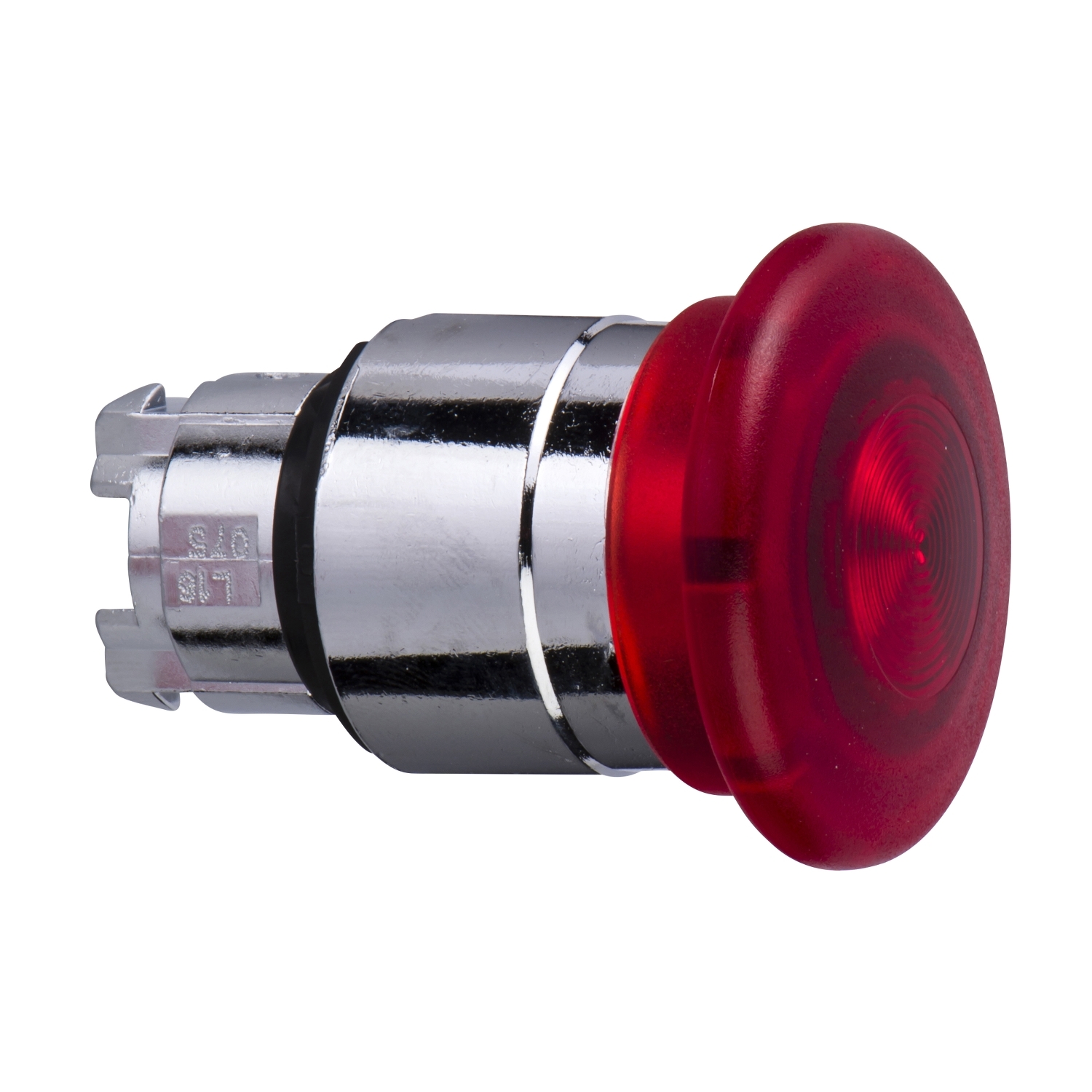 Head for illuminated push button, Harmony XB4, metal, red mushroom 40mm, 22mm, universal LED, spring return