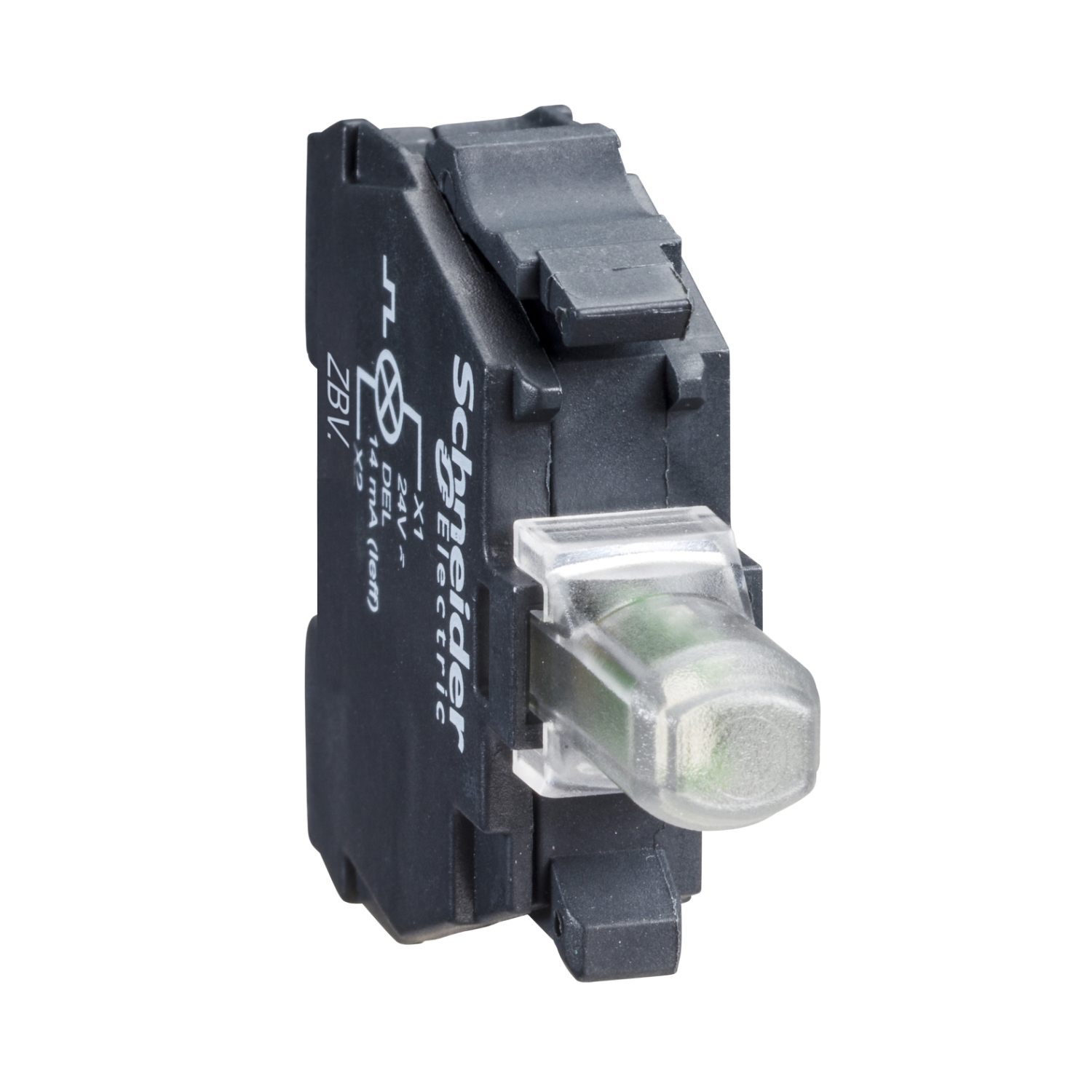 Light block for head 22mm, Harmony XB4, blue, integral LED, screw clamp terminal, 12V AC DC