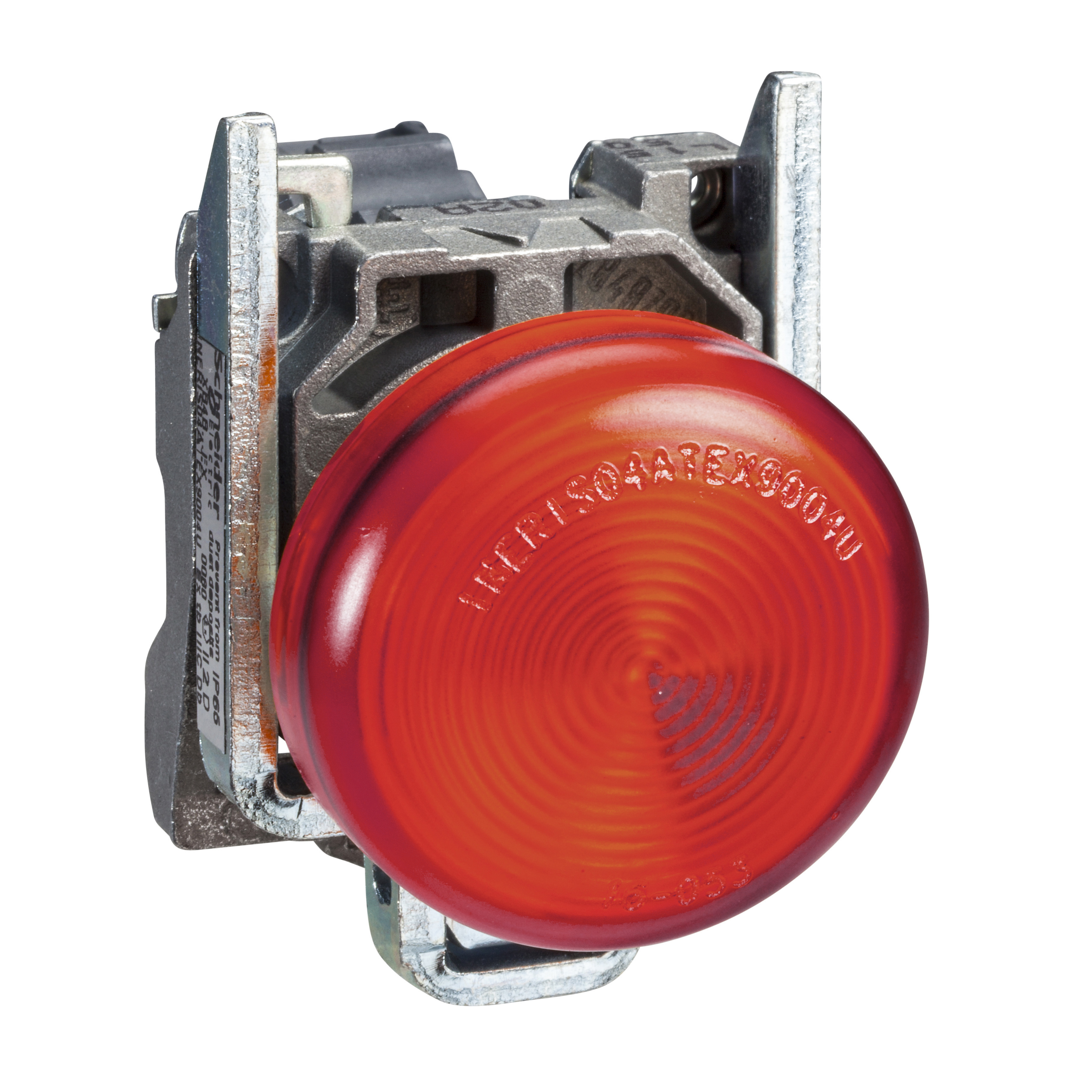 Pilot light, Harmony XB4, metal, red, 22mm, plain lens with BA9s bulb, lt 250V