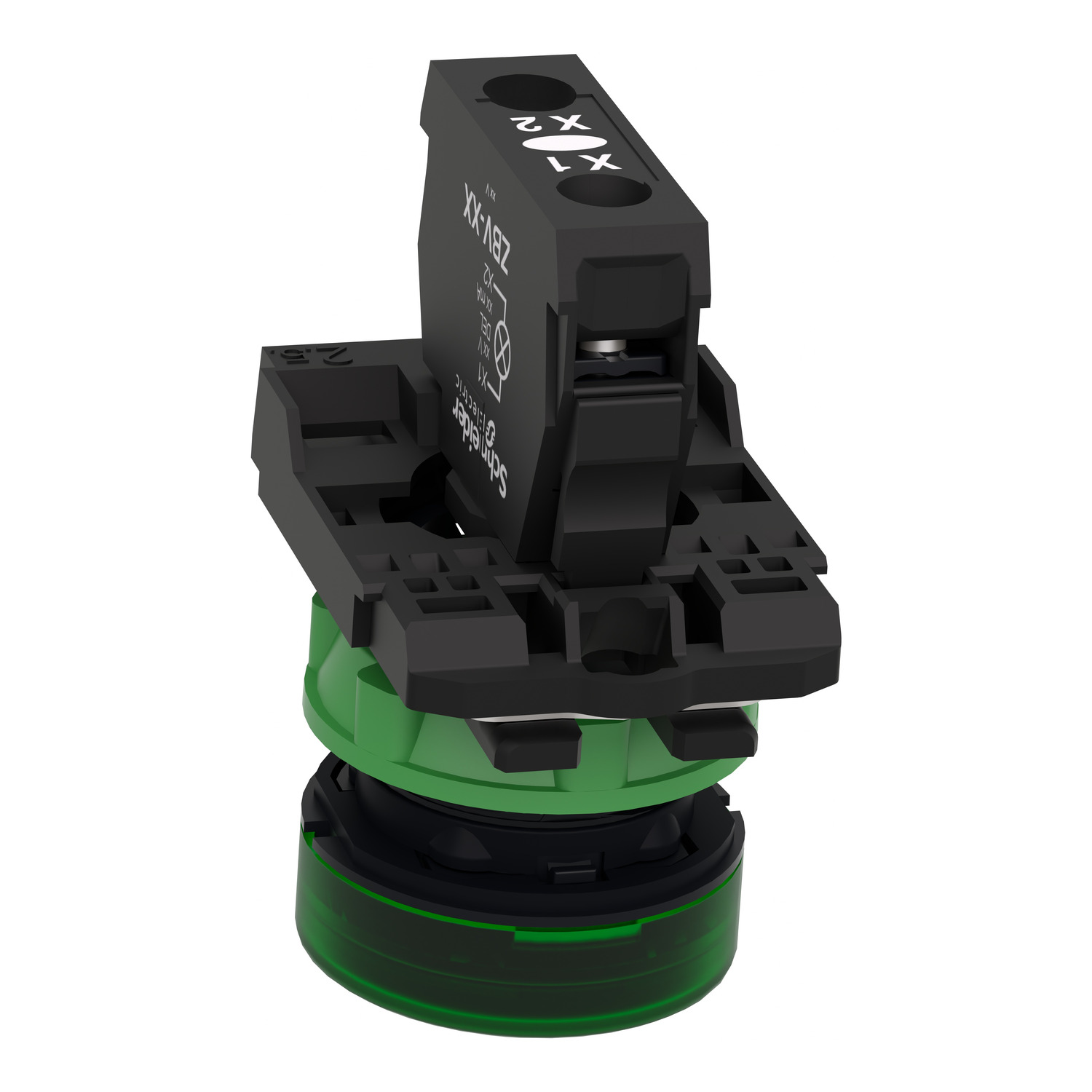 XB5AV63 - Pilot light, Harmony XB5, plastic, green, 22mm, plain lens ...