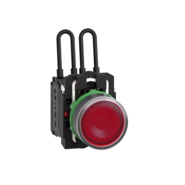 Harmony komplett műanyag nyomógombos LED tesztlámpa, Ø22mm, 24VAC/DC, piros - XB5AW24B5