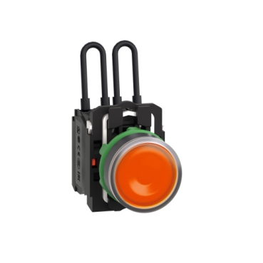 Harmony komplett műanyag nyomógombos LED tesztlámpa, Ø22mm, 24VAC/DC, narancssárga - XB5AW25B5