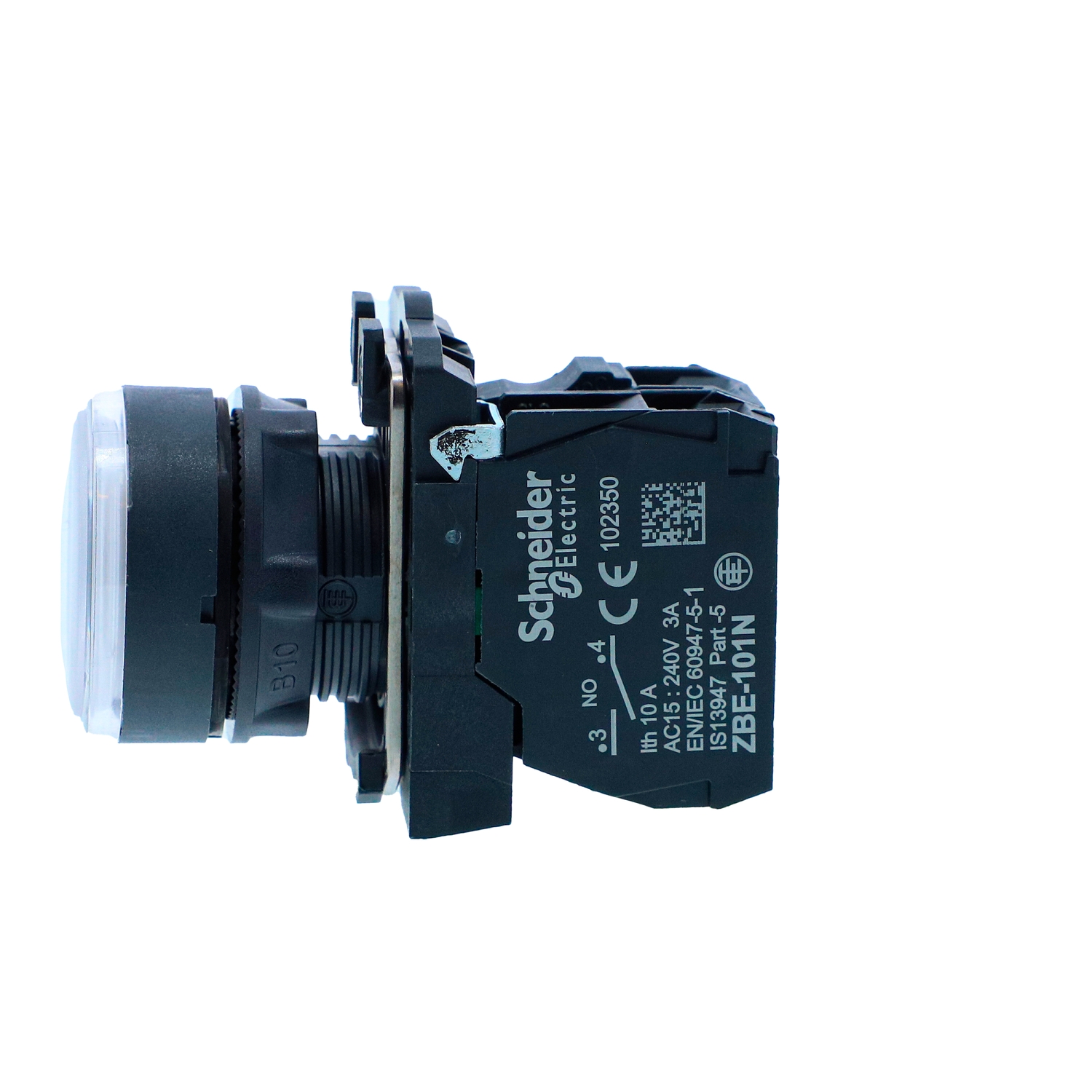 XB5AW31B1N - Illuminated pushbutton, Harmony XB5N XB7N, plastic, flush ...