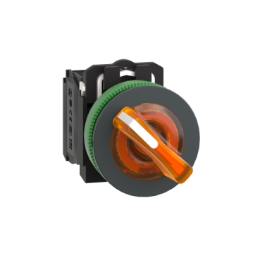 Választókapcsoló komplett műa. d30 2-állású világító 1-z 1-ny 120V csavaros Harmony XB5 Schneider