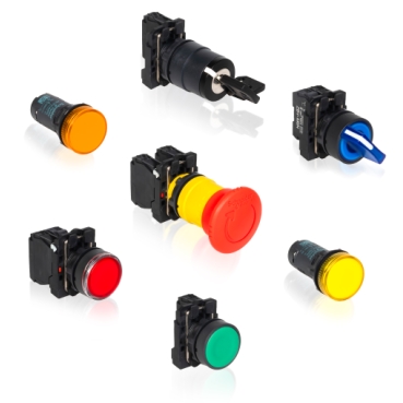 Ø 22 mm modular plastic pushbuttons, switches, and pilot lights