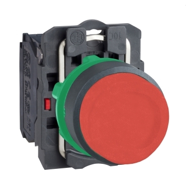 Harmony komplett műanyag nyomógomb, Ø22mm, kiálló, visszatérő, 1NC, piros - XB5AL42