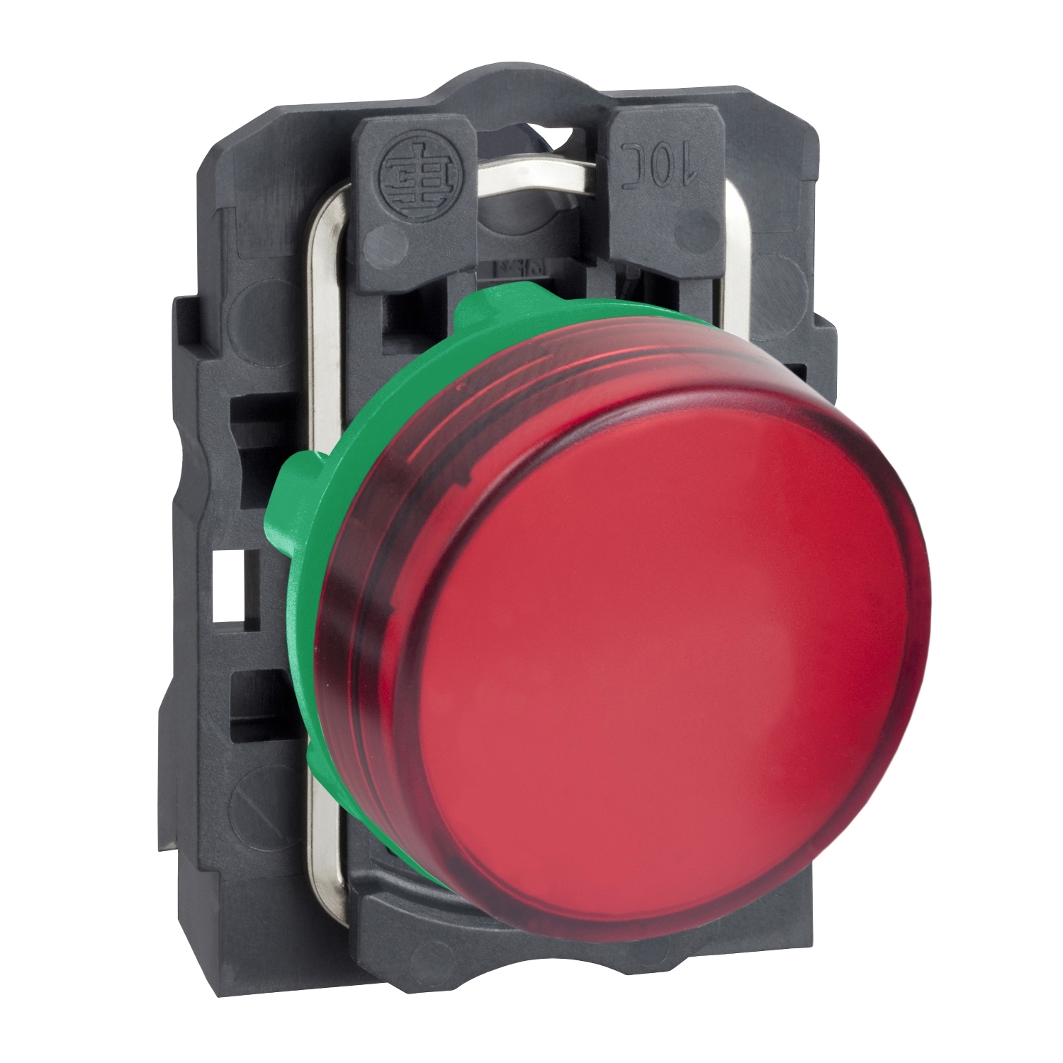 pilot light, Harmony XB5, grey plastic, red, 22mm, universal LED, plain lens, 24V AC DC