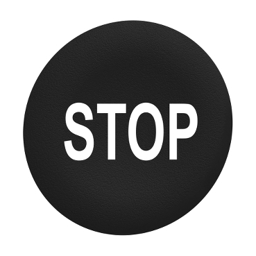 Schneider Electric Harmony Ø30mm panelbe süllyesztett nyomógomb tető, fekete, "STOP" - ZBAF234
