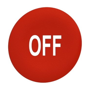 Schneider Electric Harmony Ø30mm panelbe süllyesztett nyomógomb tető, piros, "OFF" - ZBAF435