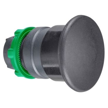 Harmony műanyag Ø40mm gombafejű nyomógomb fej, Ø22mm, visszatérő, fekete - ZB5AC2