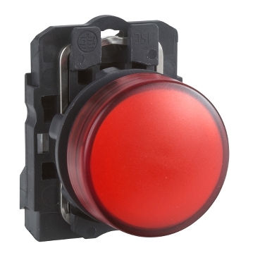 red complete pilot light Ø22 plain lens with integral LED 