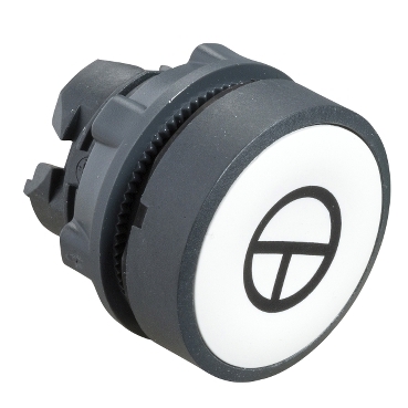 Harmony műanyag nyomógomb fej, Ø22mm, visszatérő, fehér, "T" - ZB5AA145
