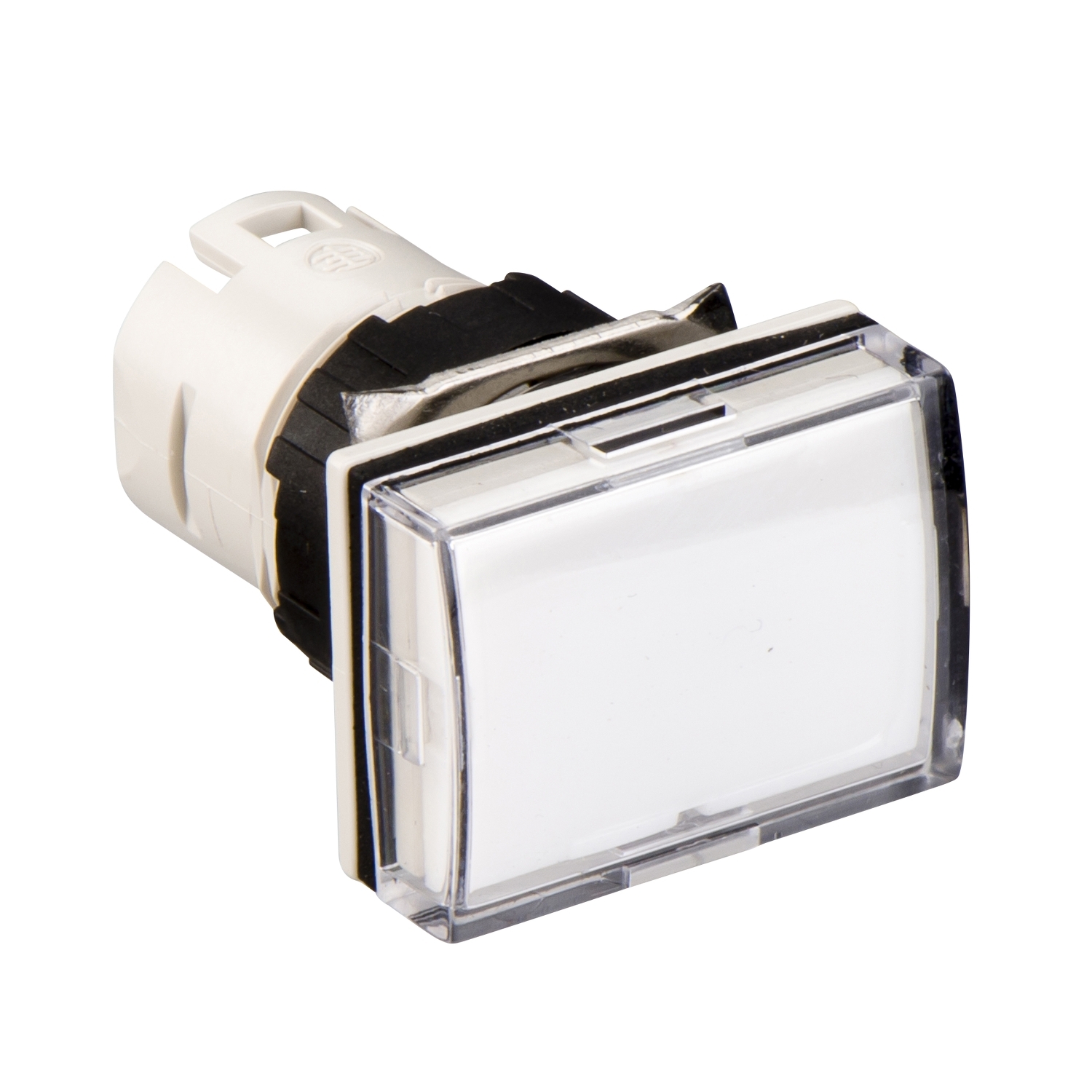 Jelzőlámpa fej LED-hez téglalap fehér lapos 1-lámpa fekete 16mm-átmérő IP65 Harmony XB6 Schneider