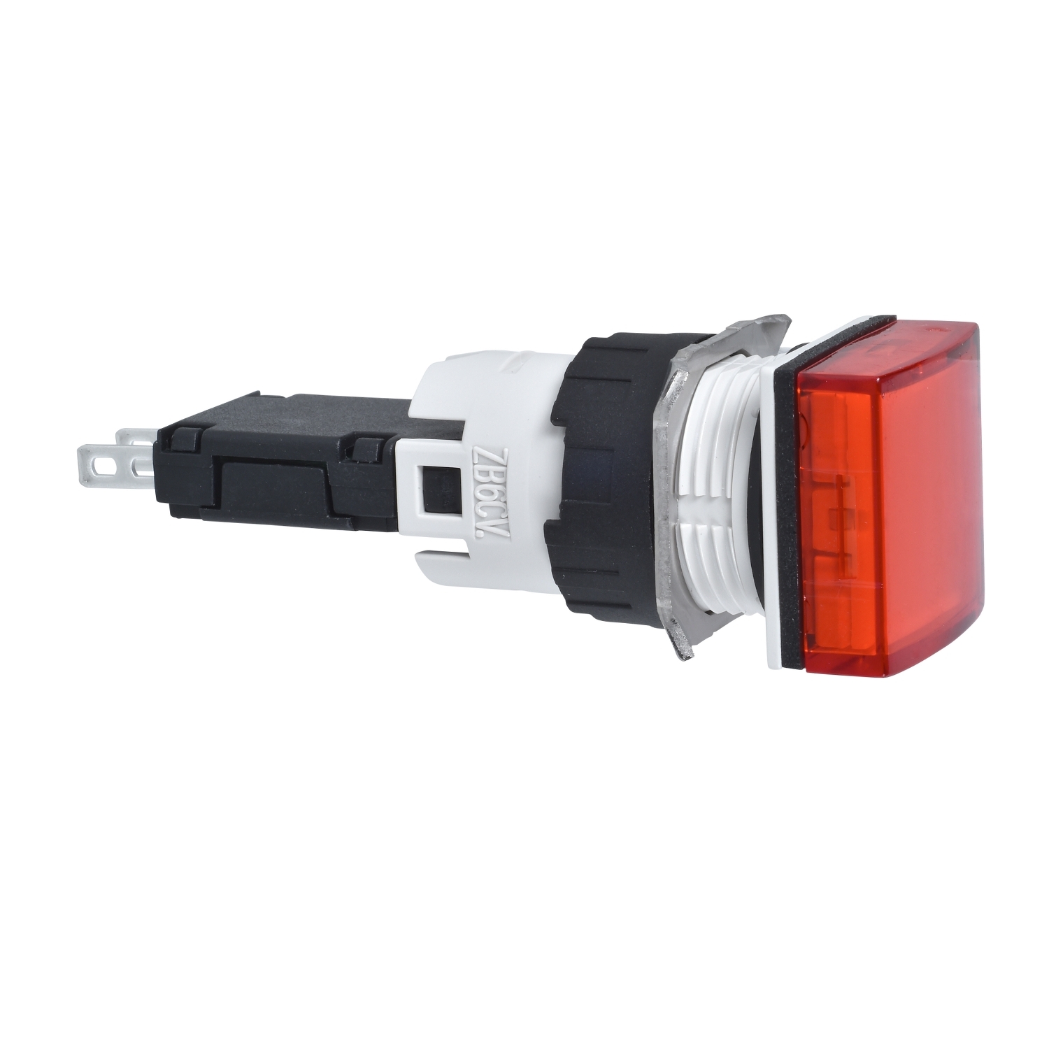 Complete pilot light, Harmony XB6, square red, plastic, 16mm, integral LED, 12...24V