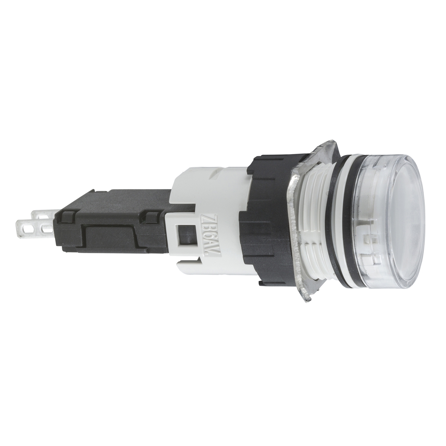 Jelzőlámpa komplett műa. d16 1x LED fehér 12-24V AC/DC kerek lapos Harmony XB6 Schneider