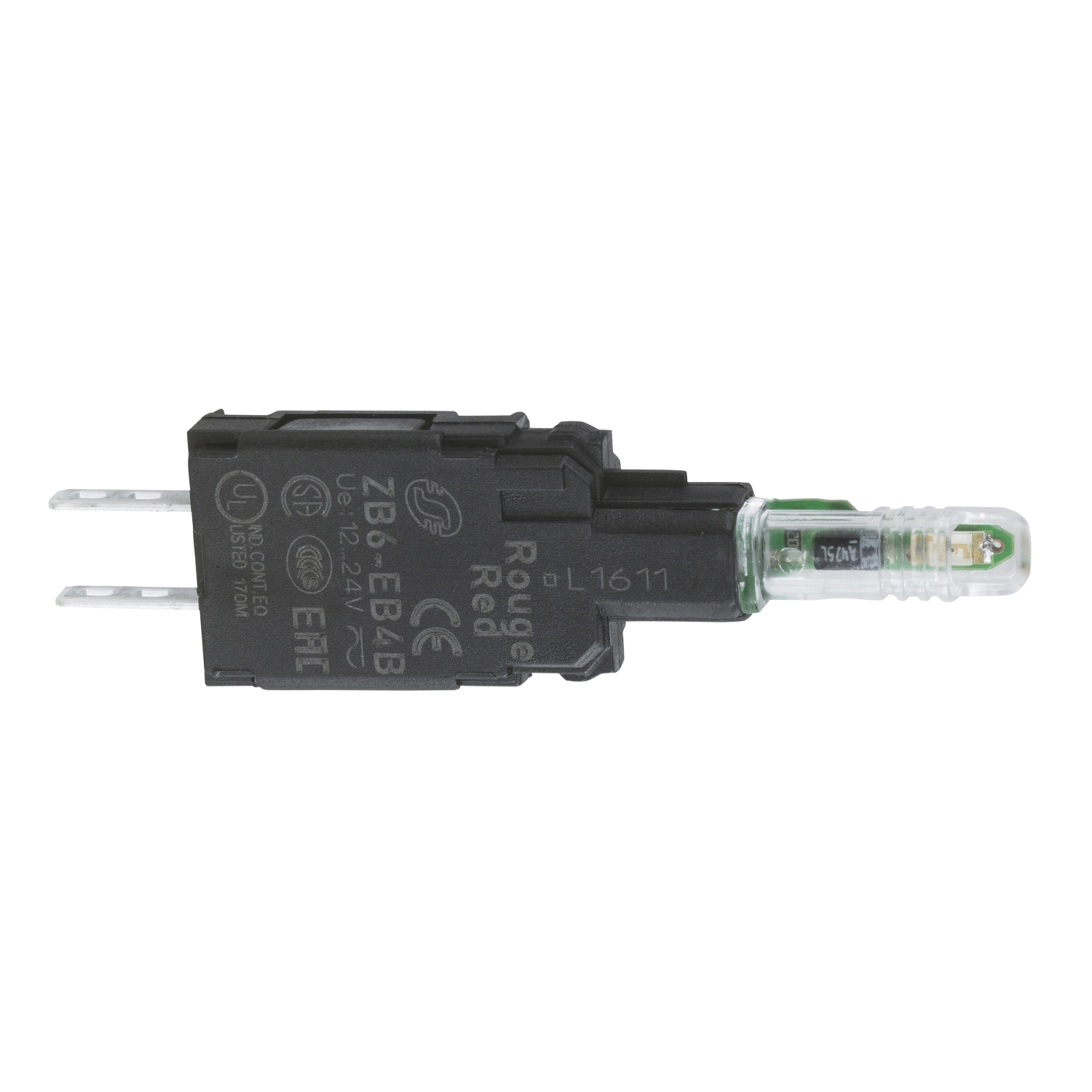 Complete body for pilot lights, Harmony XB6, white light block, with body/fixing collar, integral LED, 48…120V AC